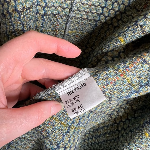 Ivan Grundahl wool tweed style waterfall jacket in green - Picture 9 of 10